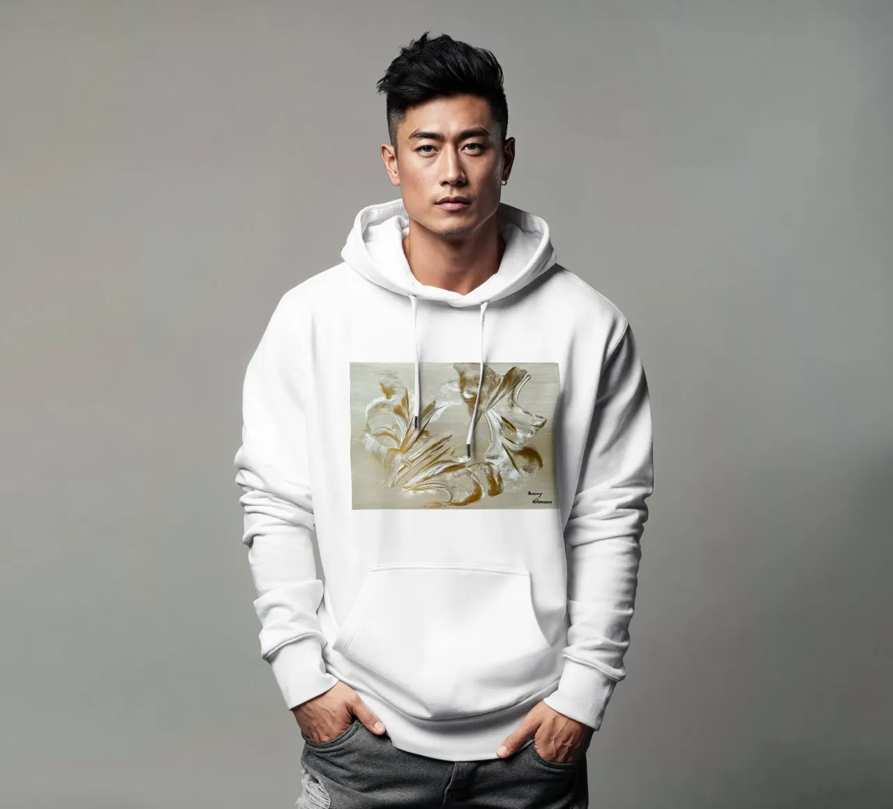 MESSAGE FROM THE HEART 22 hoodie van Thierry Vobmann Abstract painting