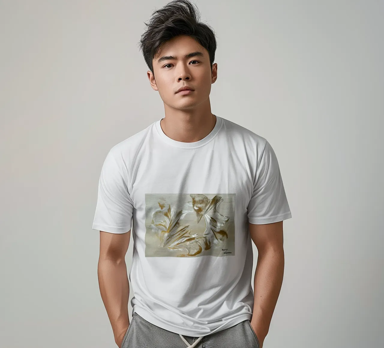 MESSAGE FROM THE HEART 22 t-shirt da Thierry Vobmann Abstract painting