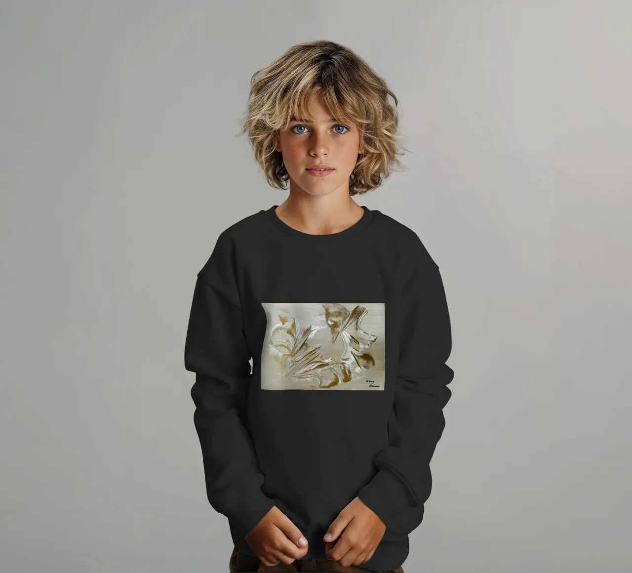 MESSAGE FROM THE HEART 22 felpa bambino da Thierry Vobmann Abstract painting