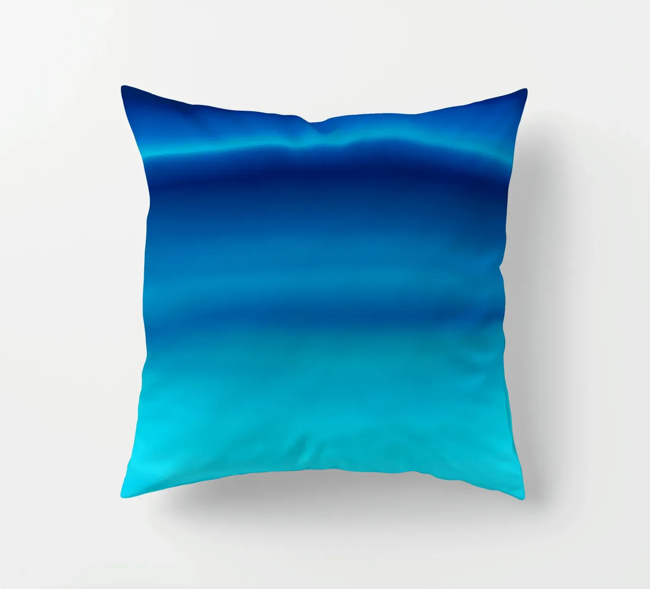 Gradiente oceano blu con onde delicate cuscino da PhotoVibe Decor