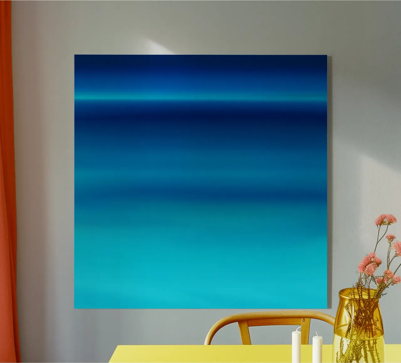 Gradiente oceano blu con onde delicate plexiglass da PhotoVibe Decor