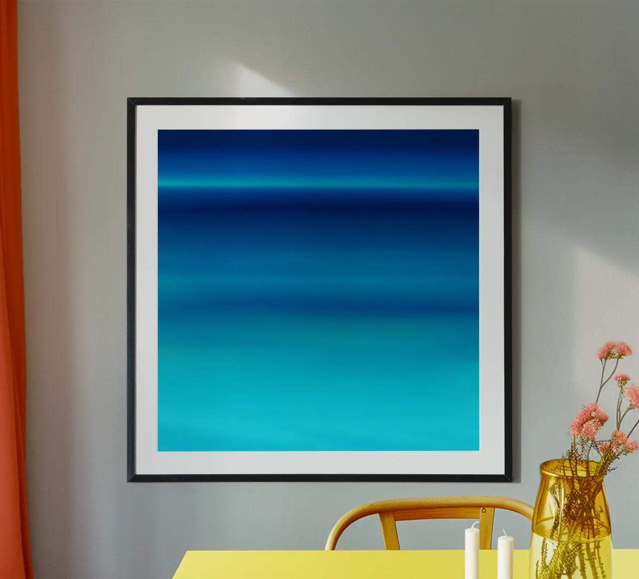 Gradiente oceano blu con onde delicate carta hahnemühle da PhotoVibe Decor