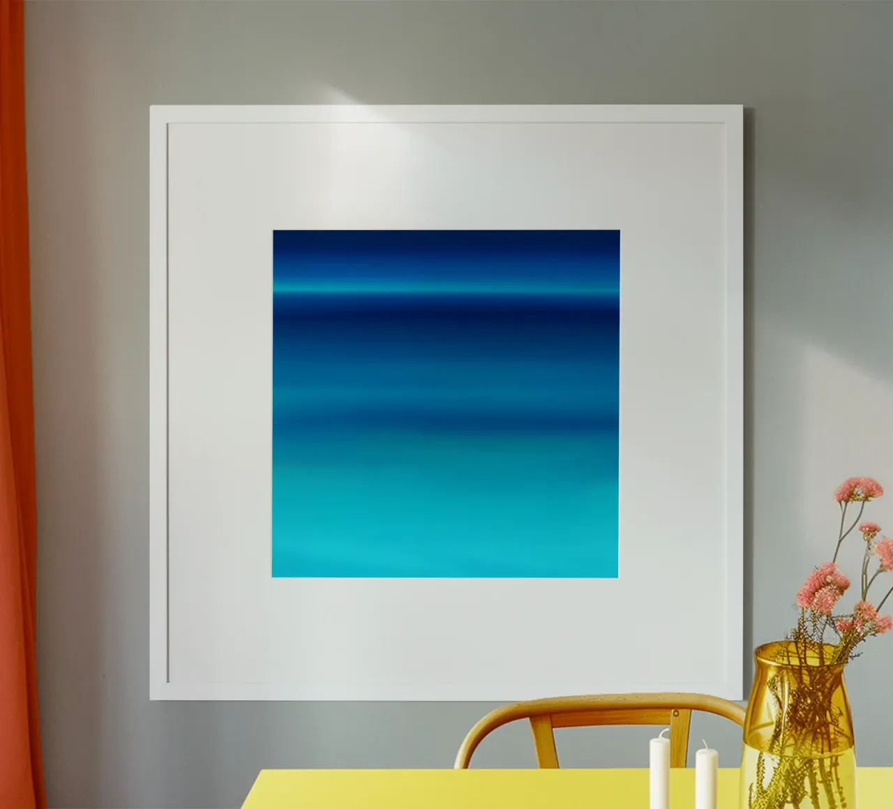 Gradiente oceano blu con onde delicate carta hahnemühle da PhotoVibe Decor