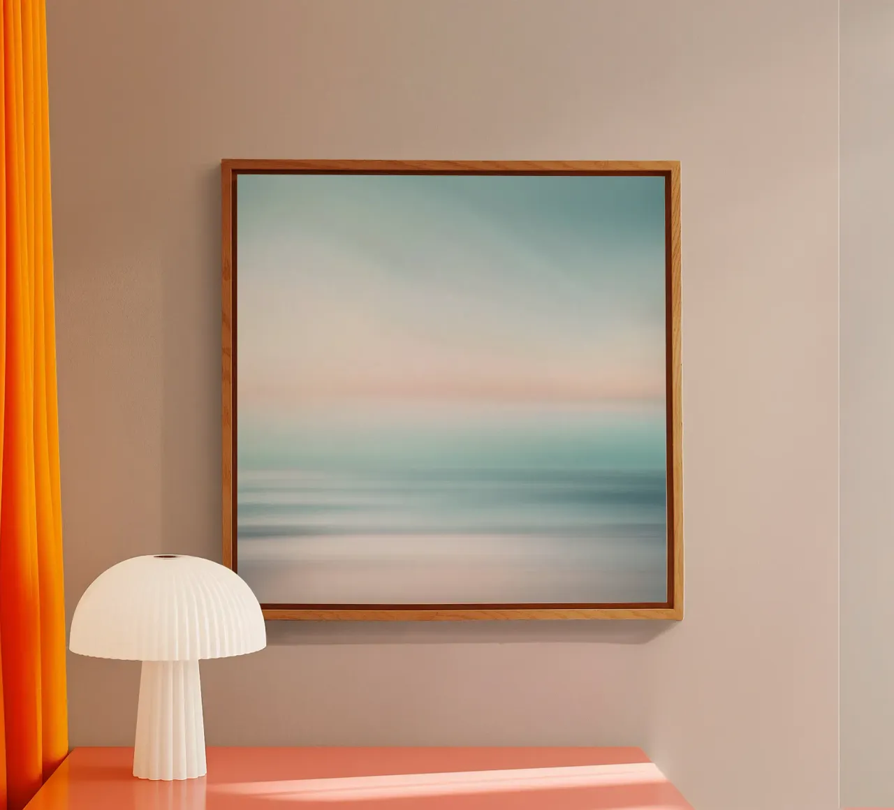 Strati di oceano sfocati in un pallido tramonto plexiglass da PhotoVibe Decor