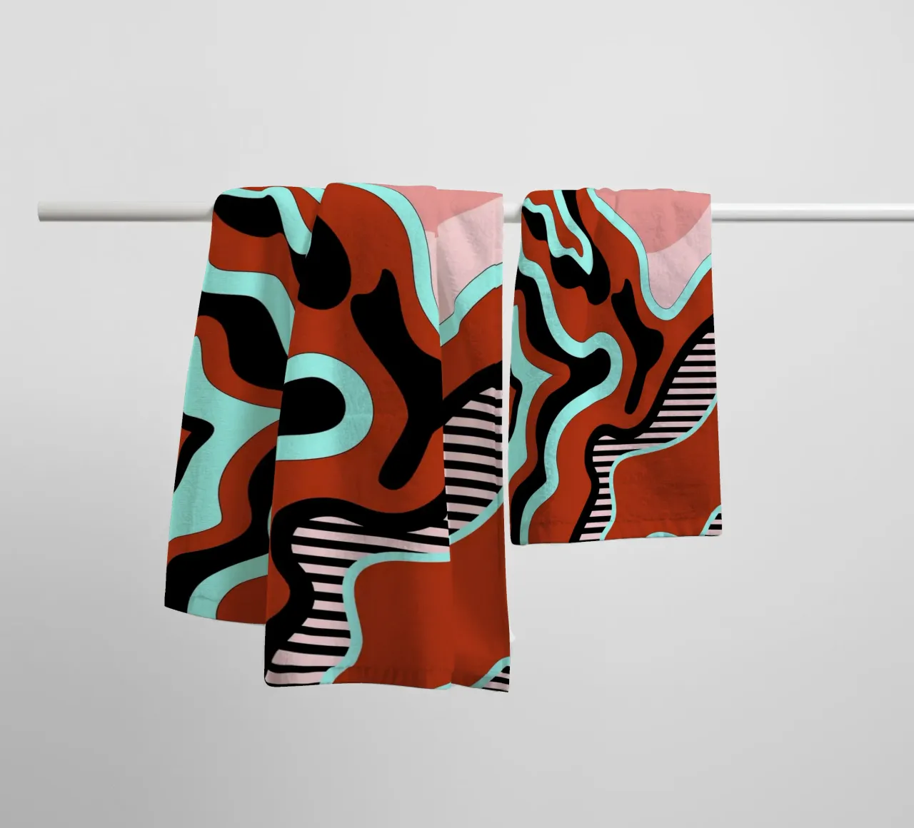Beautiful Journey Rust Turquoise towel by SilverPegasus