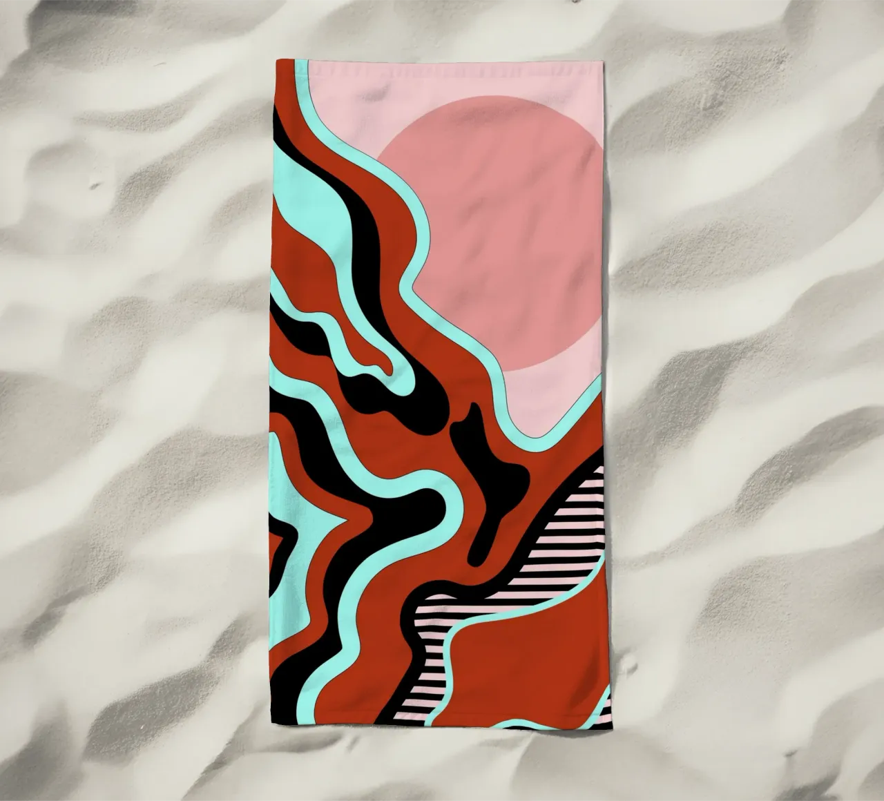 Beautiful Journey Rust Turquoise beach towel by SilverPegasus