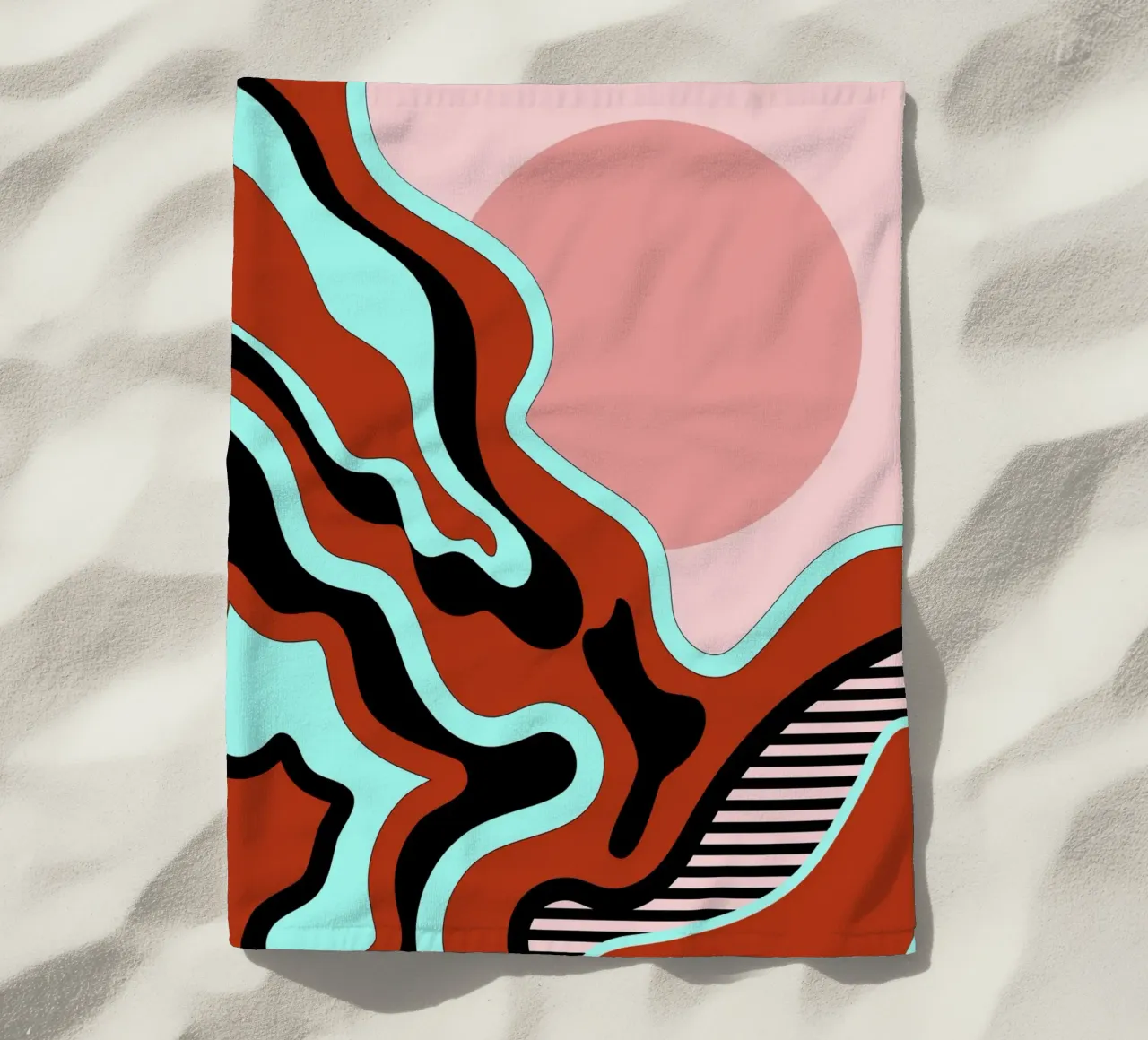 Beautiful Journey Rust Turquoise beach towel by SilverPegasus
