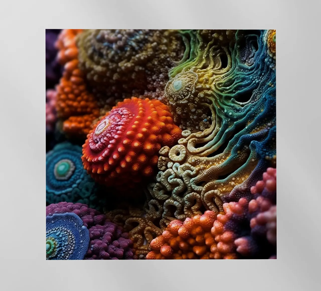 Strutture astratte colorate di corallo pellicola backlit da PhotoVibe Decor