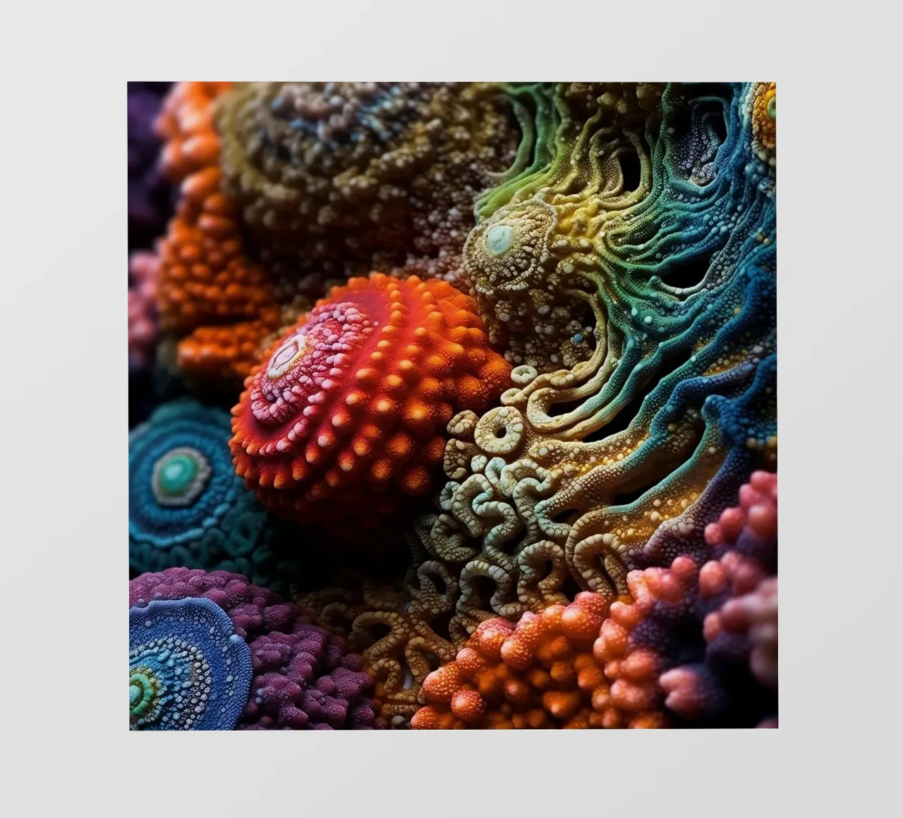 Strutture astratte colorate di corallo pellicola backlit da PhotoVibe Decor