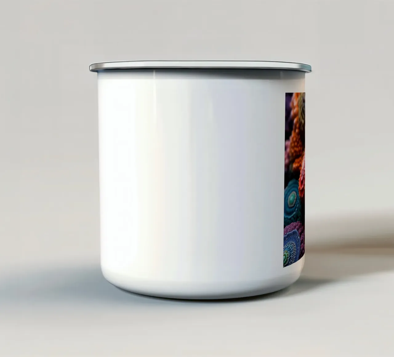 Strutture astratte colorate di corallo tazza in smalto da PhotoVibe Decor