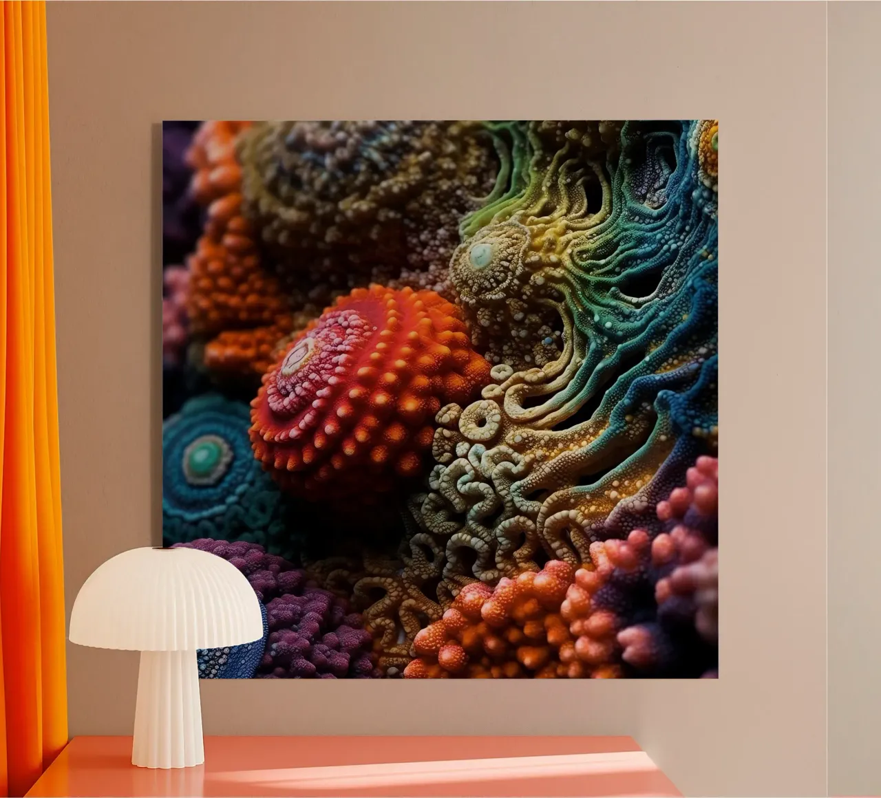 Strutture astratte colorate di corallo plexiglass da PhotoVibe Decor