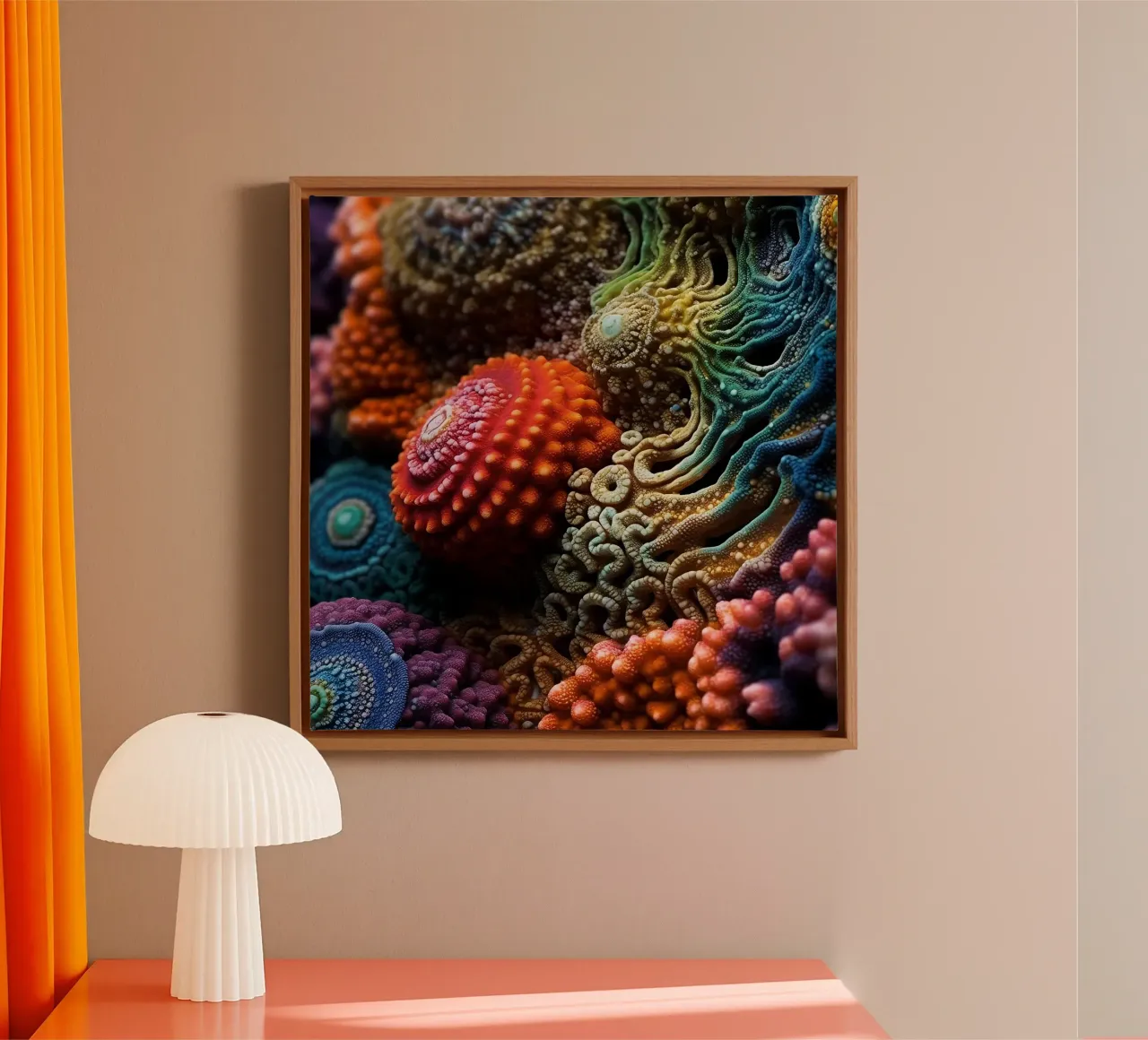 Strutture astratte colorate di corallo tela da PhotoVibe Decor