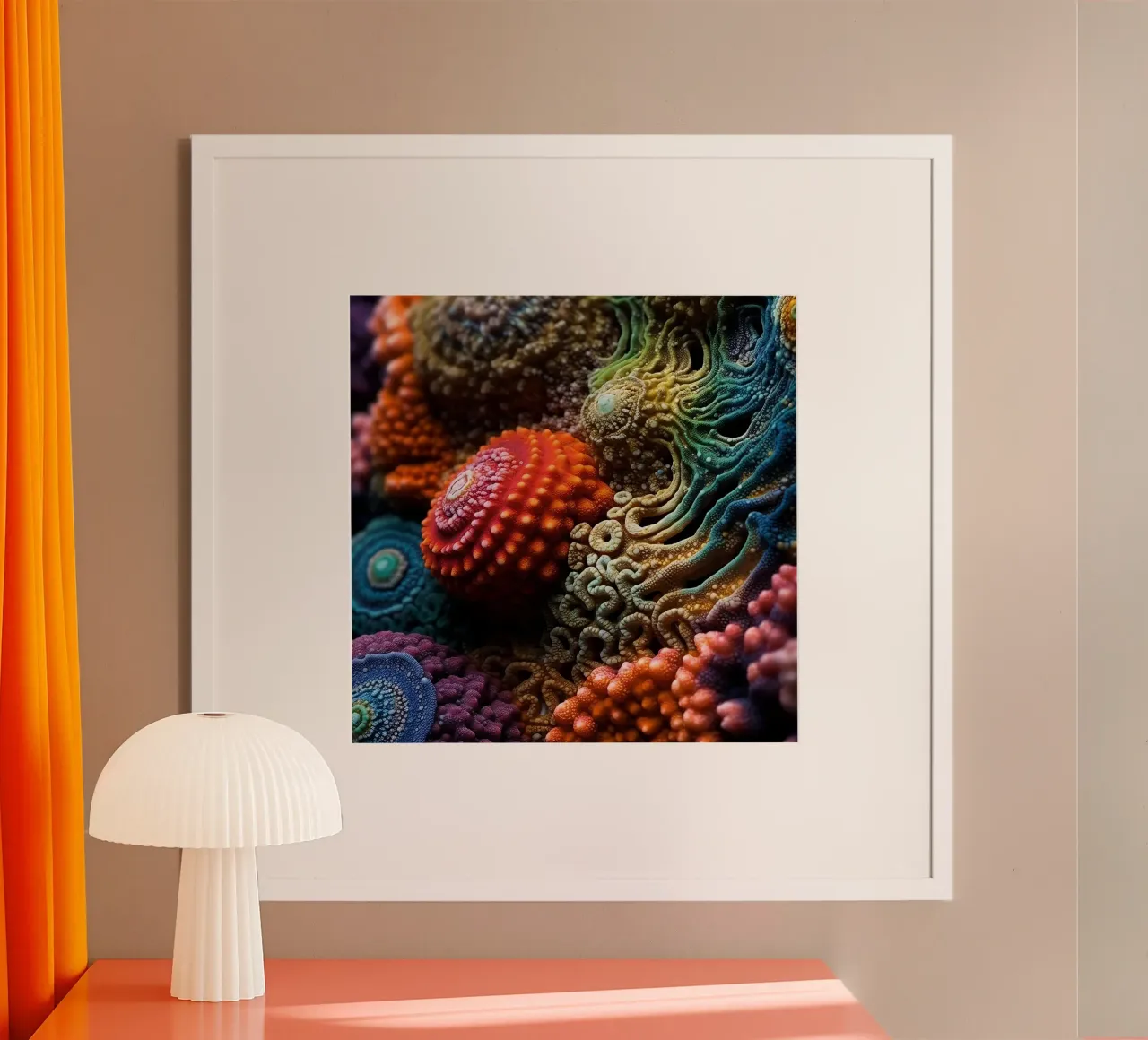 Strutture astratte colorate di corallo carta hahnemühle da PhotoVibe Decor