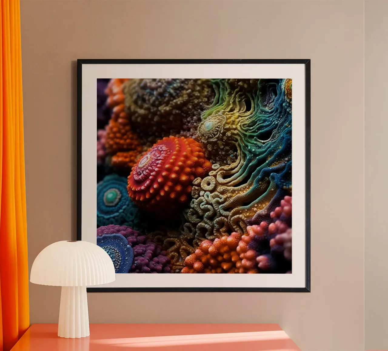 Strutture astratte colorate di corallo carta hahnemühle da PhotoVibe Decor