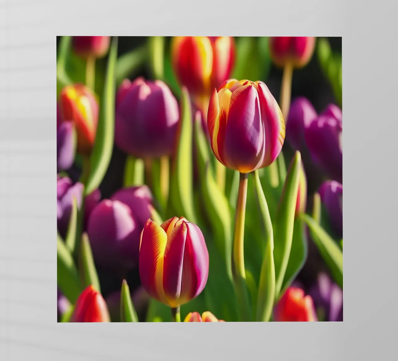 Tulipani colorati in fiore pellicola backlit da PhotoVibe Decor