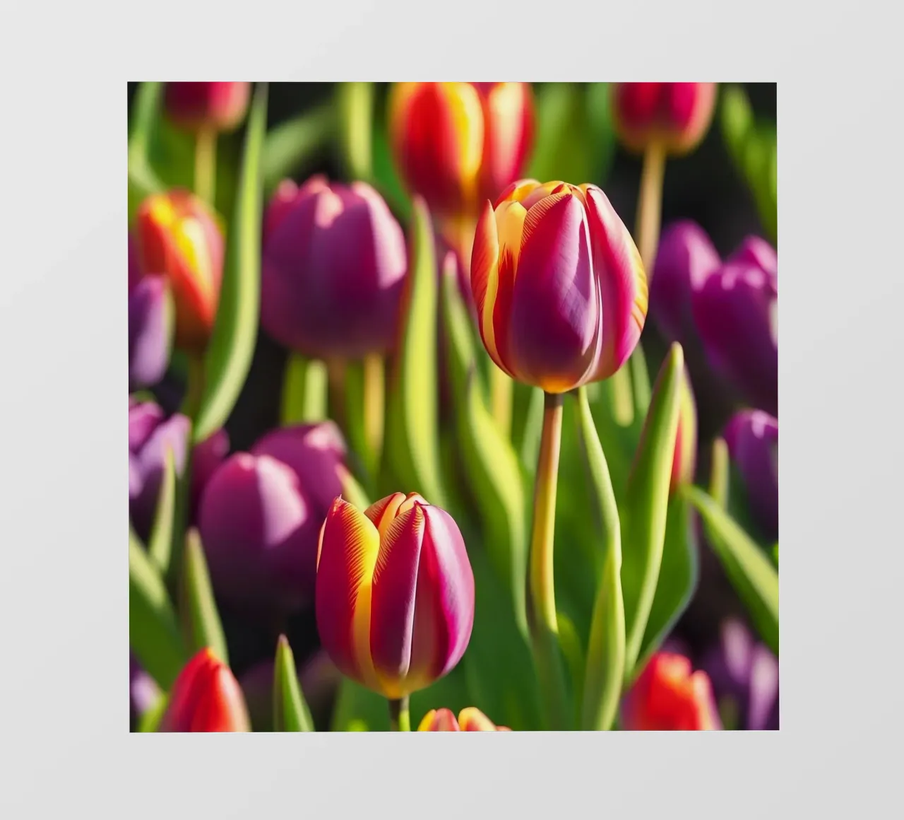 Tulipani colorati in fiore pellicola backlit da PhotoVibe Decor