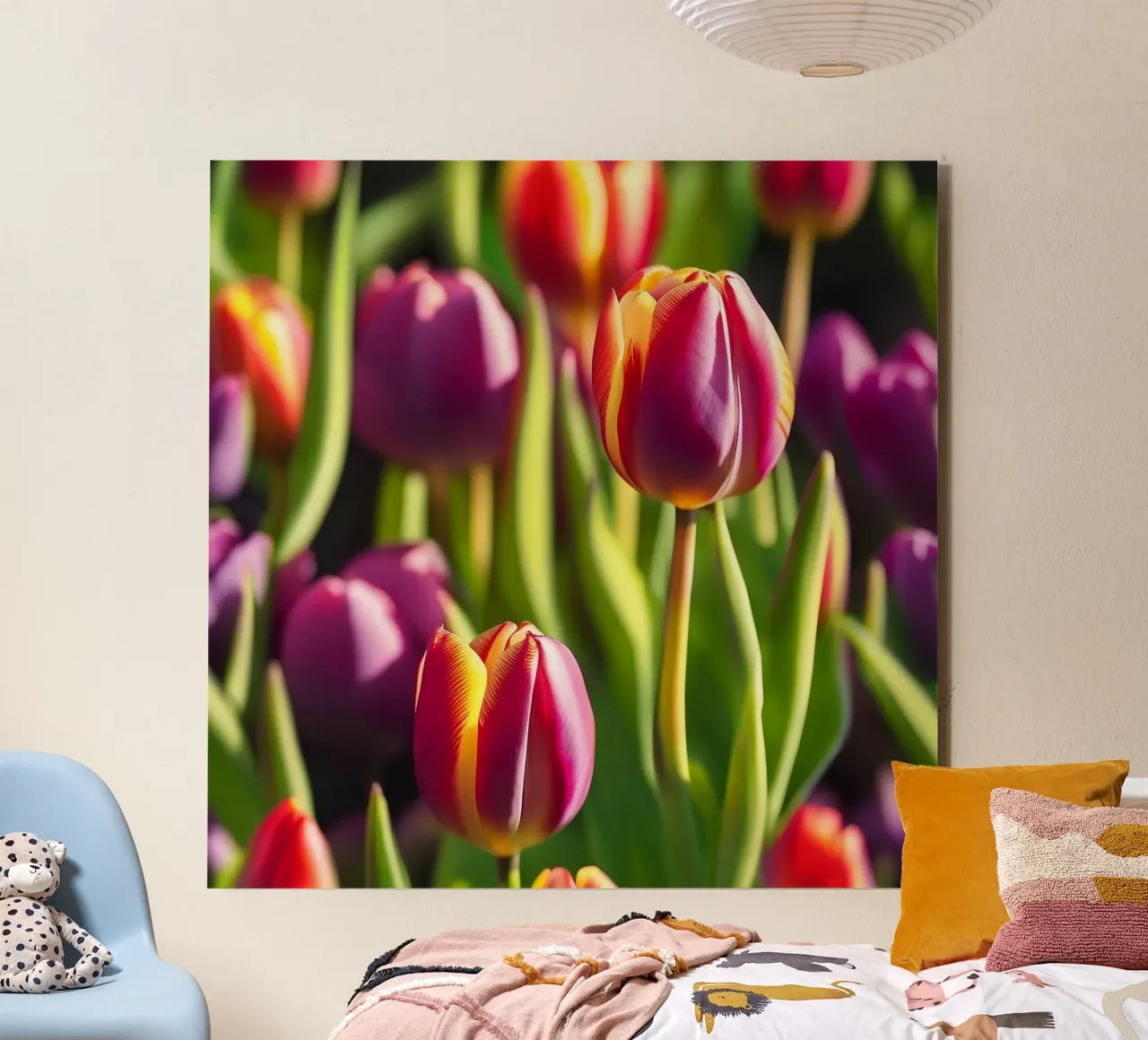 Tulipani colorati in fiore alluminio dibond da PhotoVibe Decor