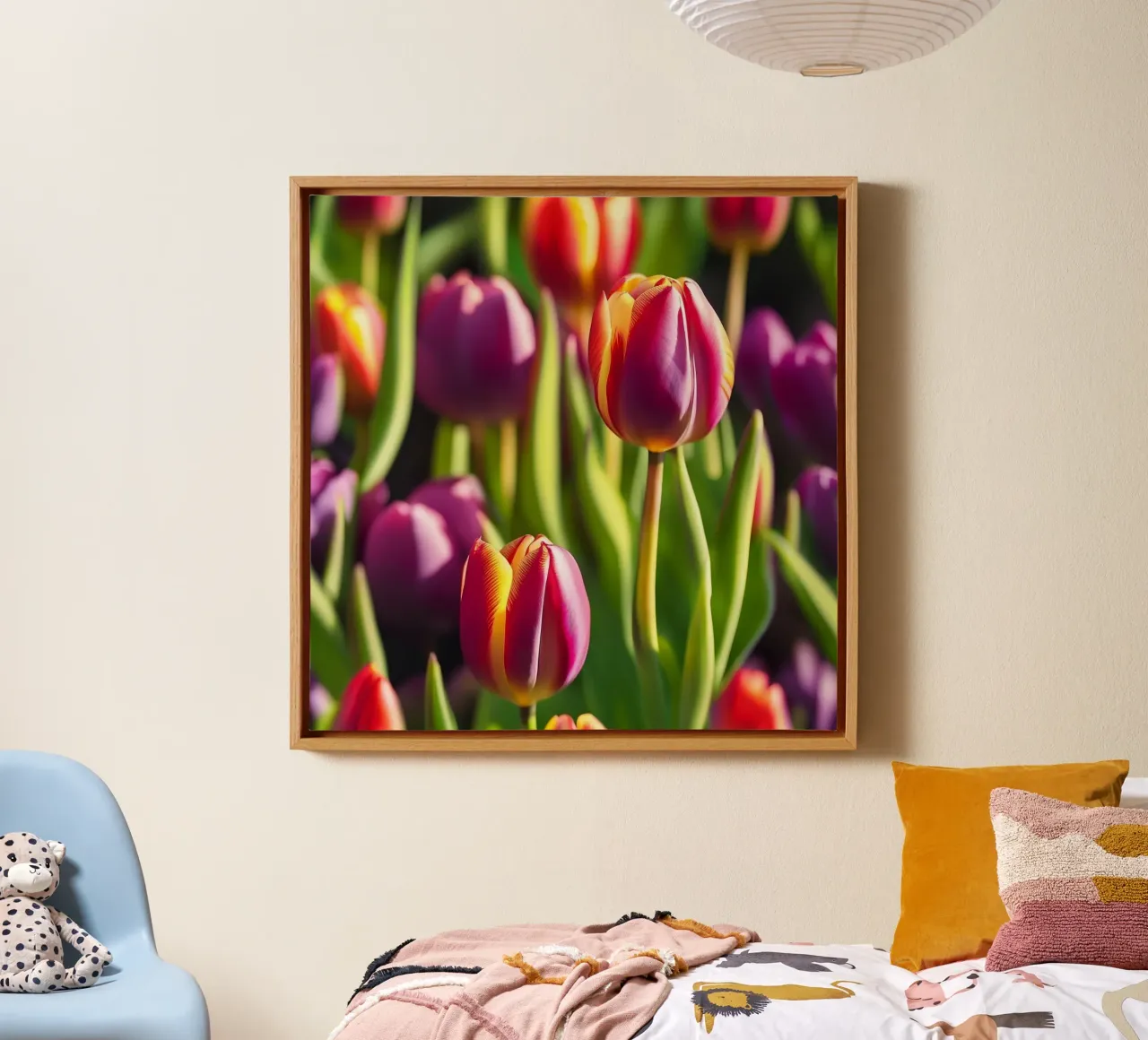 Tulipani colorati in fiore tela con Cornice a cassetta da PhotoVibe Decor