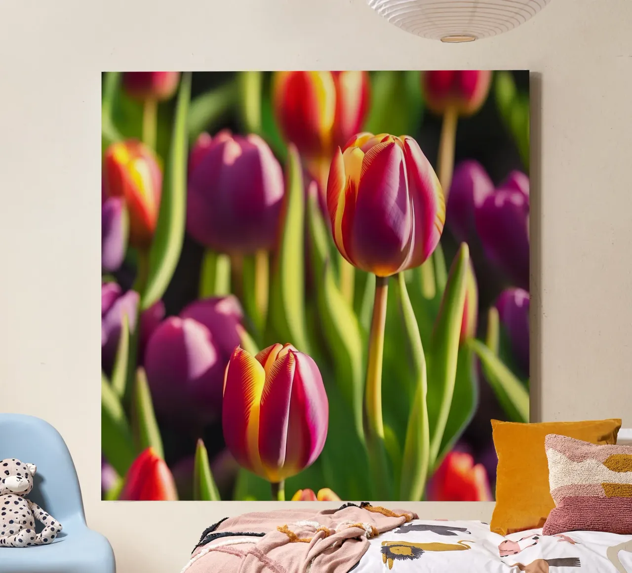 Tulipani colorati in fiore tela con Cornice a cassetta da PhotoVibe Decor