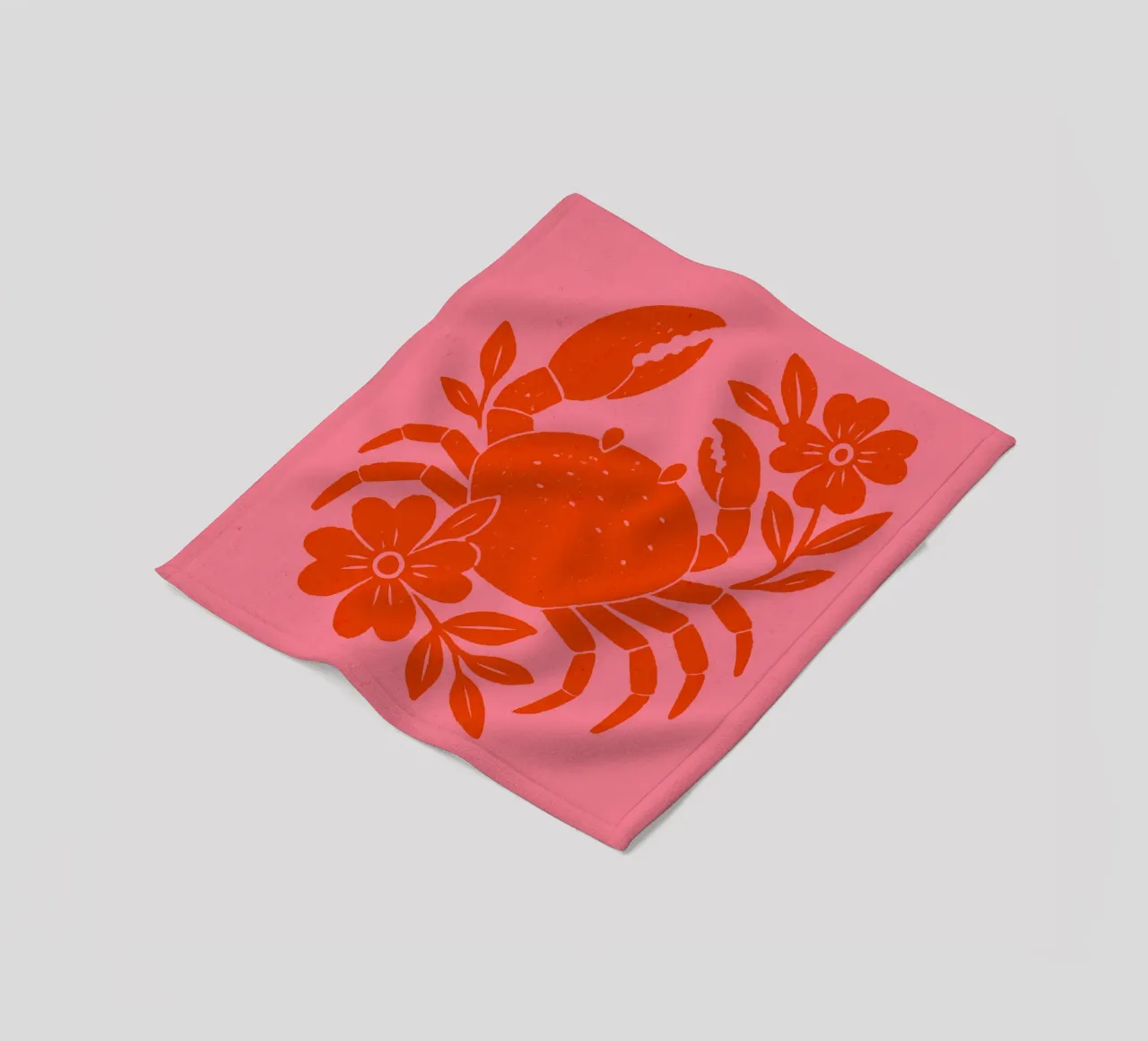 Crab And Flowers coperta in pile da treechild