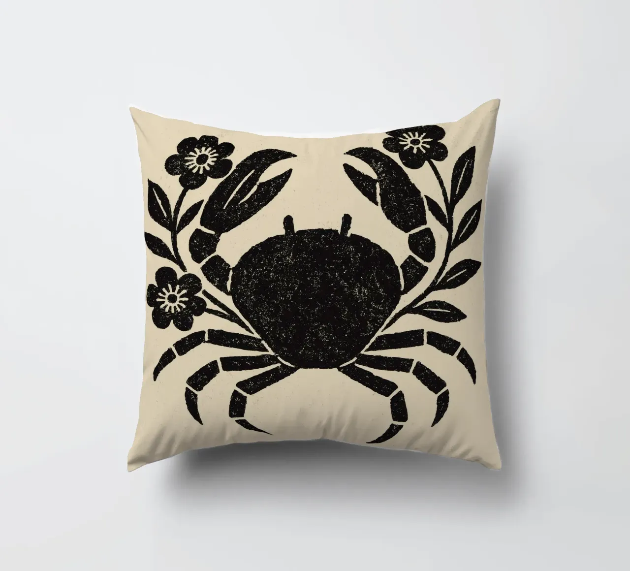 Crab And Flowers No 02 cuscino da treechild