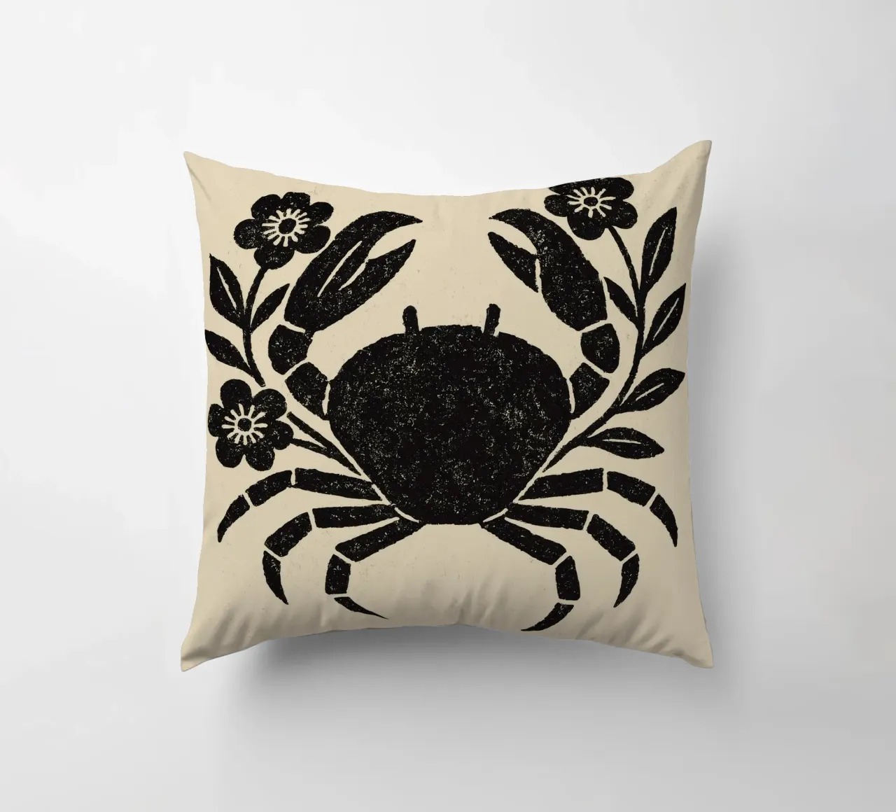 Crab And Flowers No 02 cuscino da treechild
