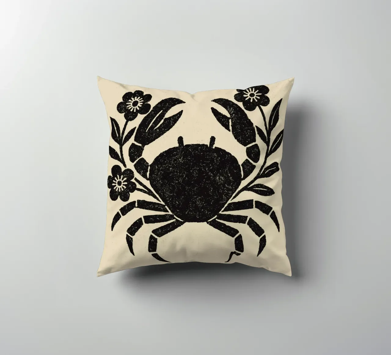 Crab And Flowers No 02 cuscino da treechild