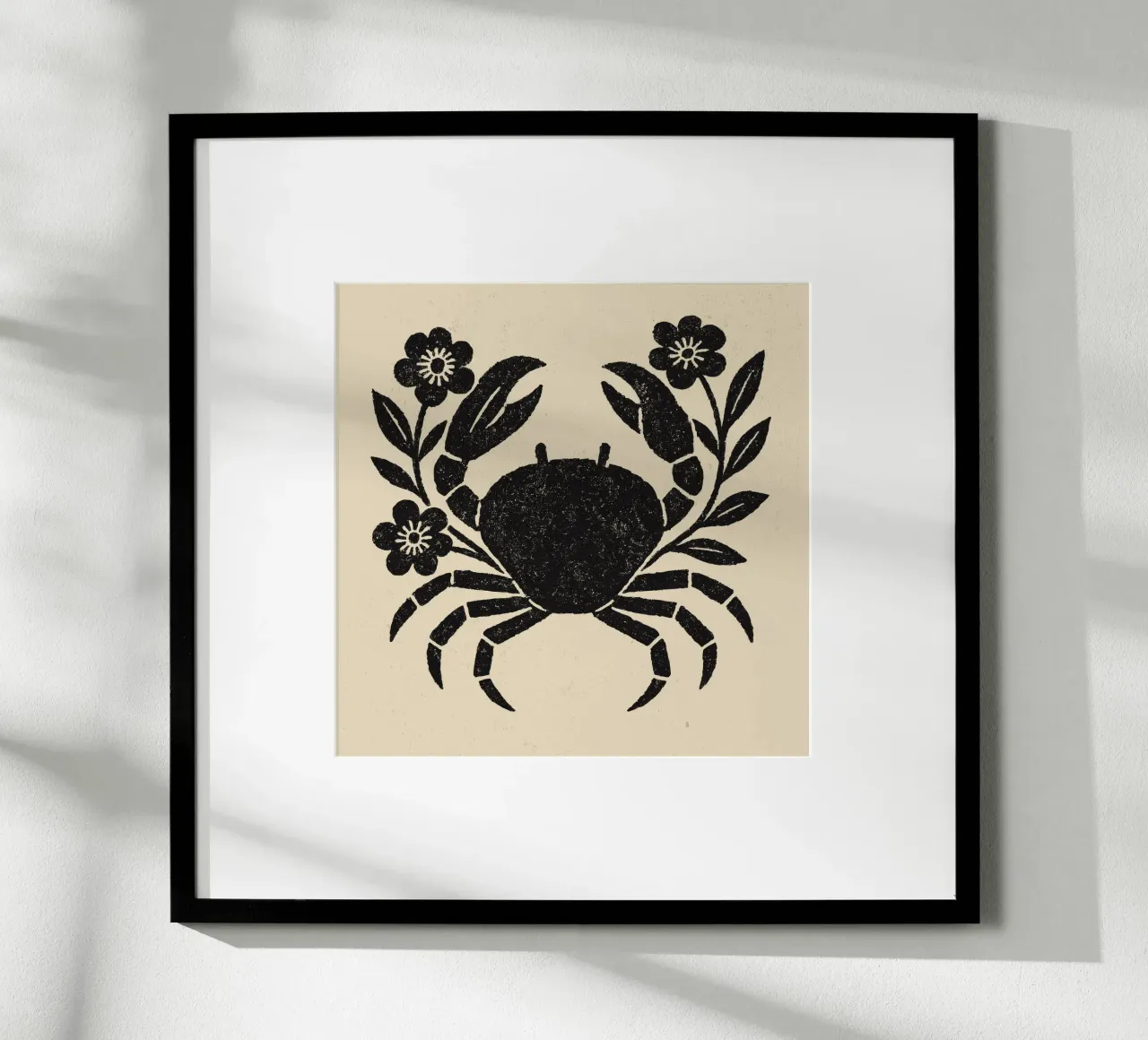 Crab And Flowers No 02 carta hahnemühle da treechild