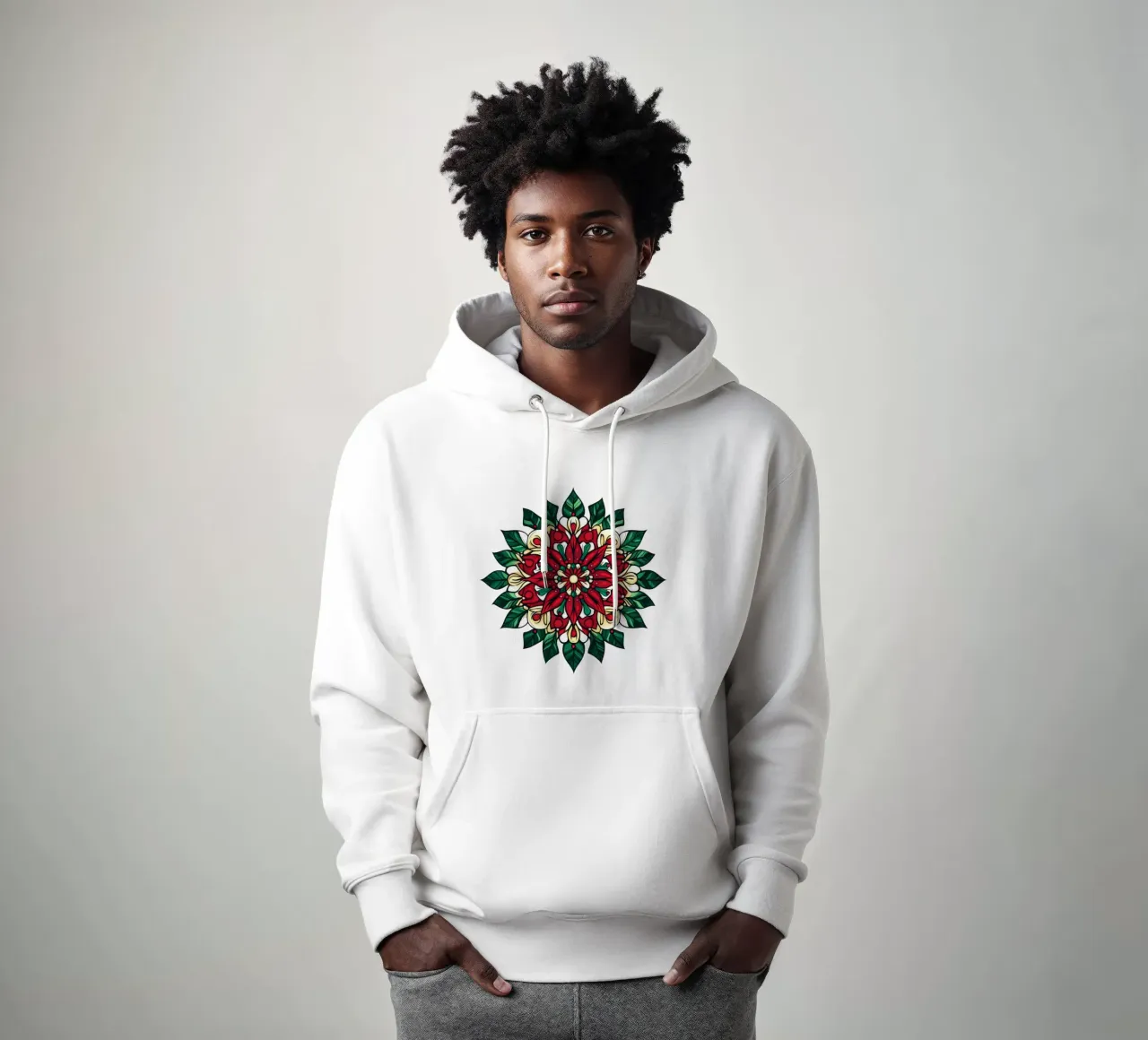 Mandala di Natale felpa con cappuccio da Spiritual Touch