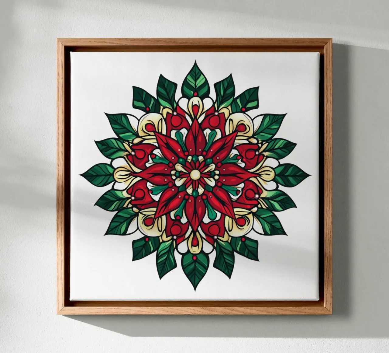 Mandala de Navidad lienzo con Marco flotante de Spiritual Touch
