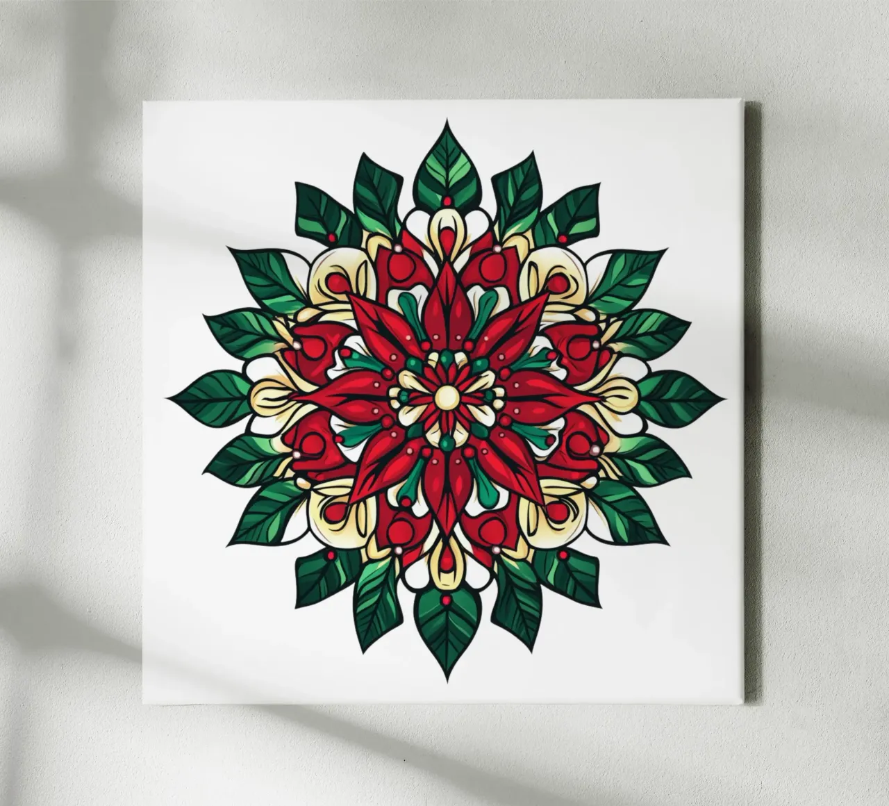 Mandala de Navidad lienzo con Marco flotante de Spiritual Touch