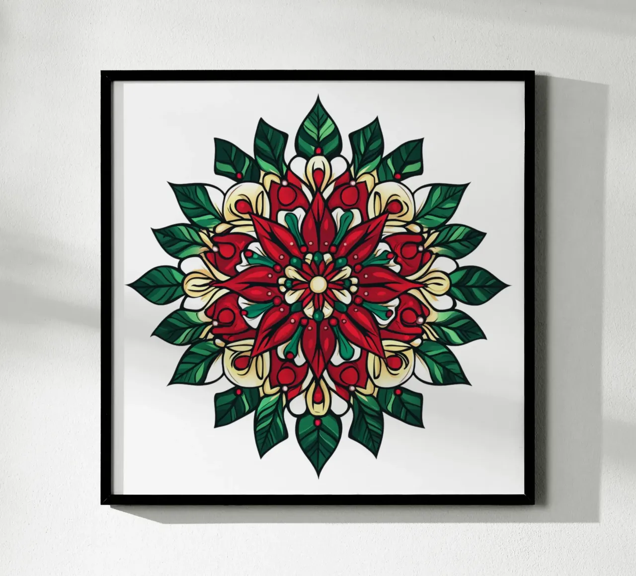 Mandala di Natale poster con telaio in plastica da Spiritual Touch