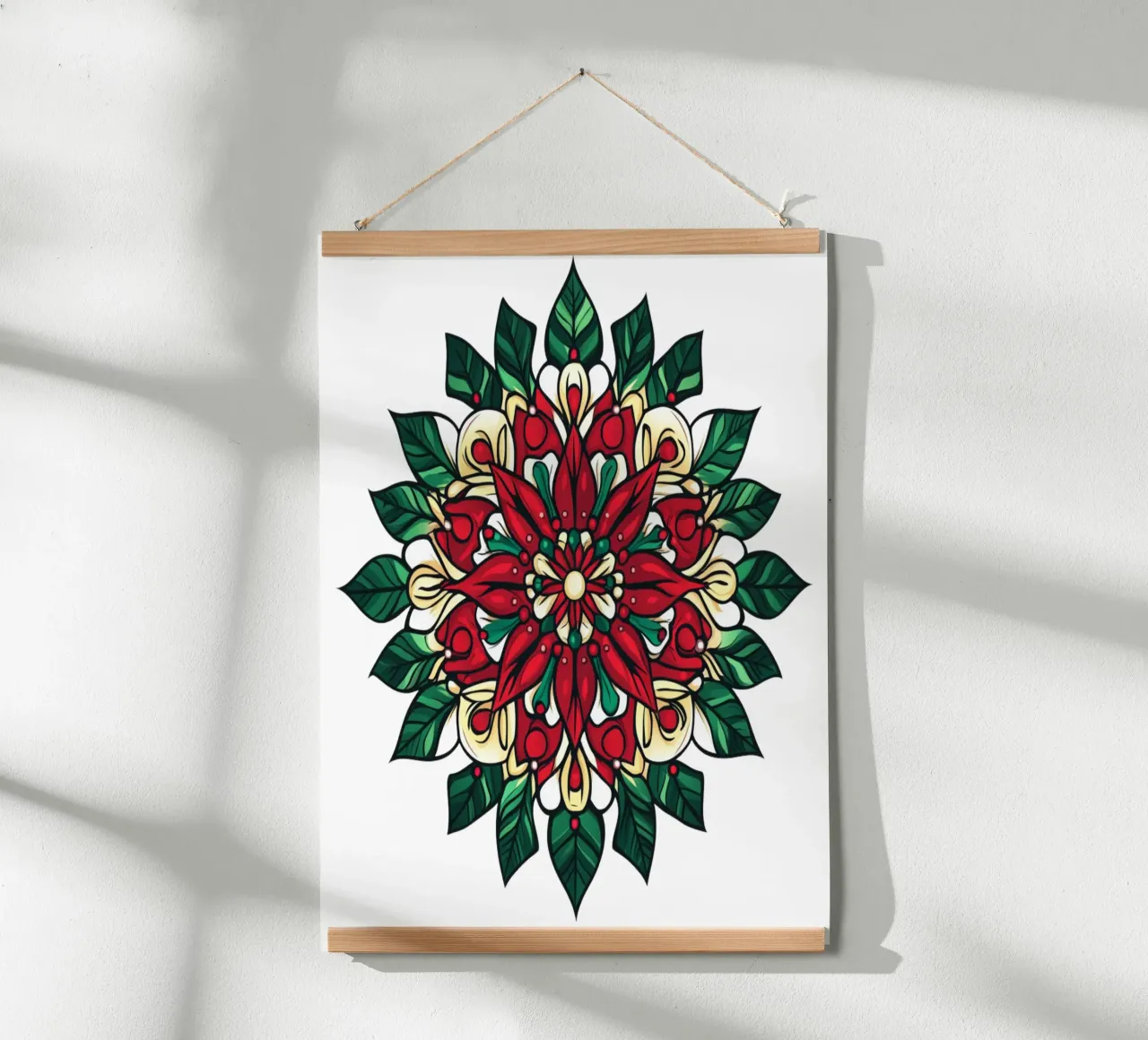 Mandala di Natale poster con telaio in plastica da Spiritual Touch