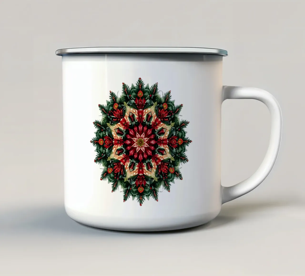 Mandala di Natale tazza in smalto da Spiritual Touch
