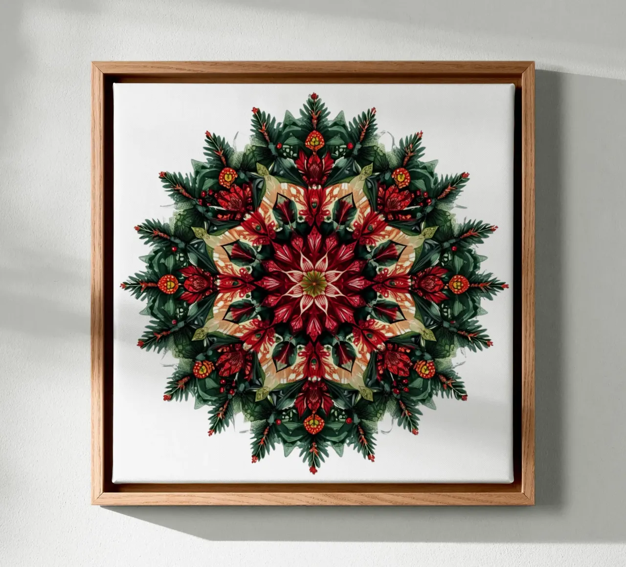 Mandala di Natale tela con Cornice a cassetta da Spiritual Touch