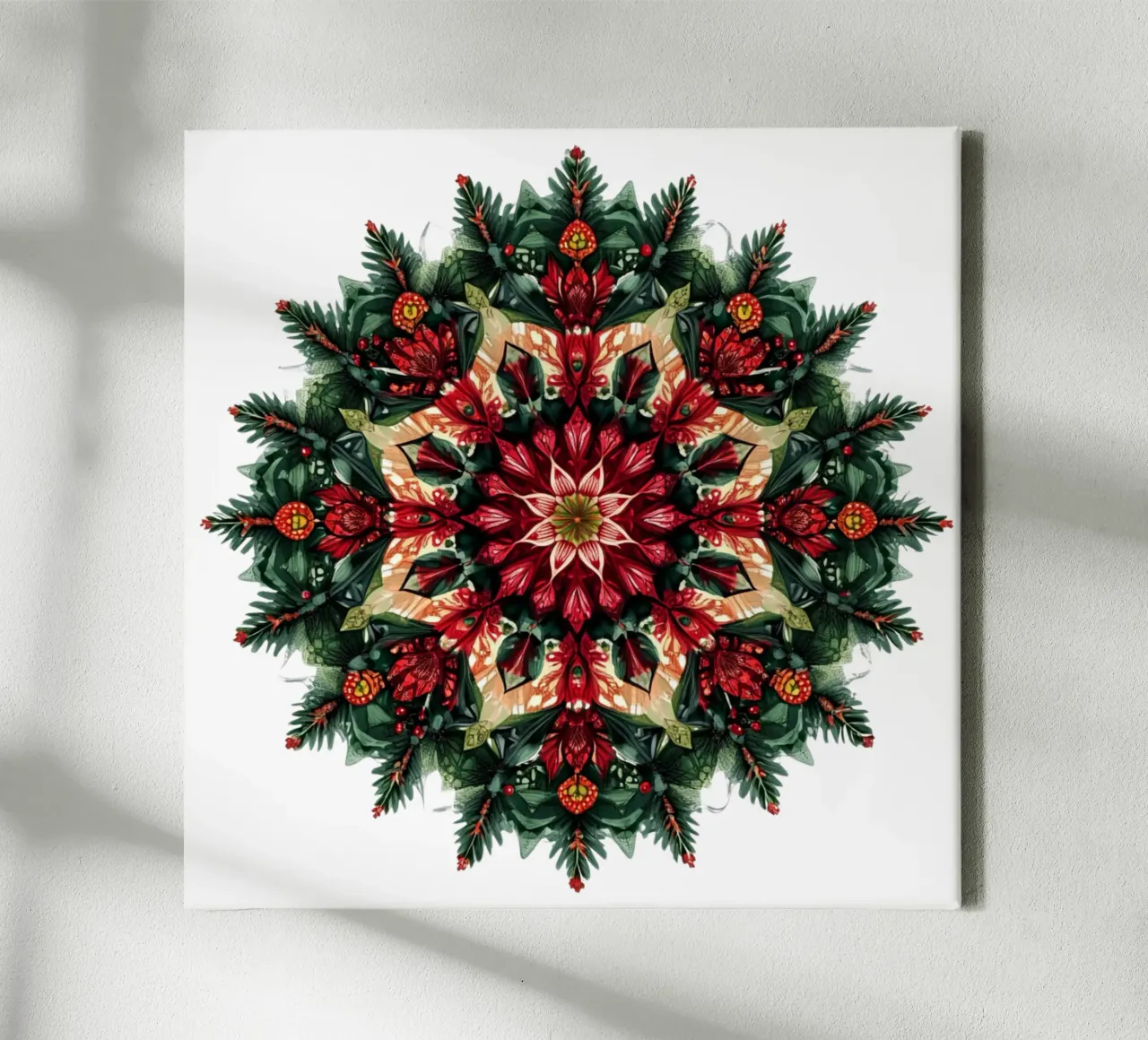 Mandala di Natale tela con Cornice a cassetta da Spiritual Touch