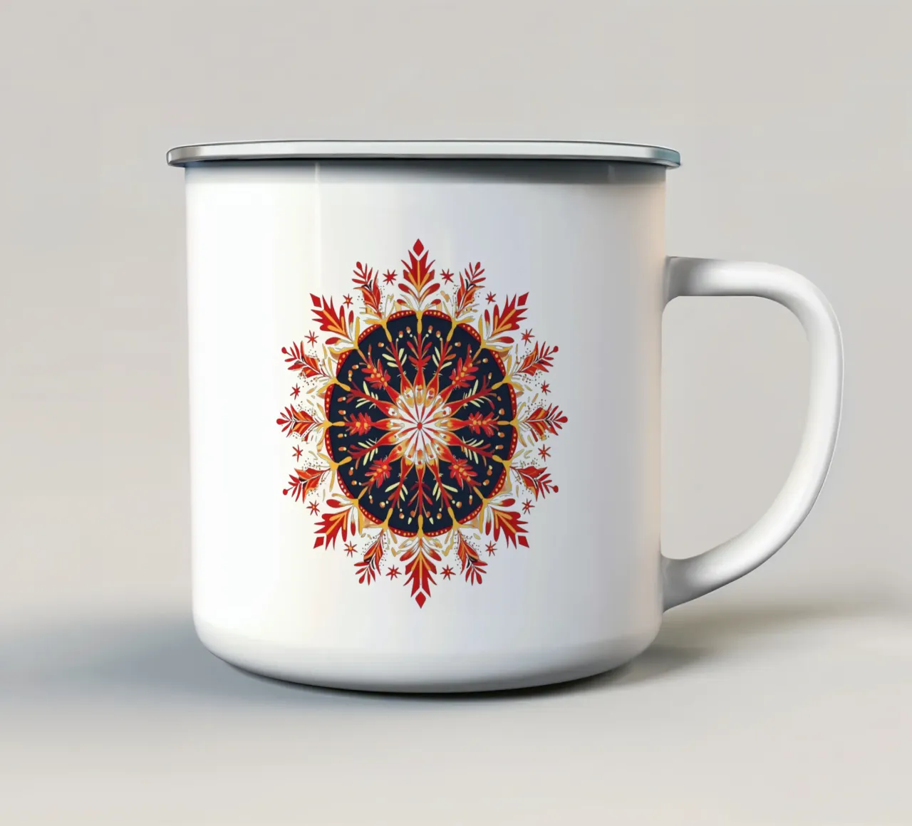 Mandala di Natale tazza in smalto da Spiritual Touch