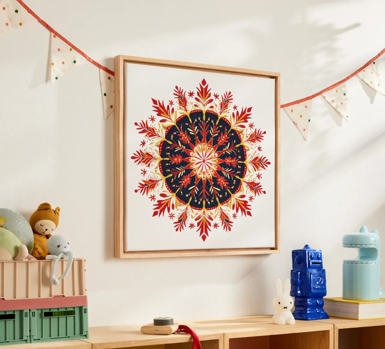 Mandala de Navidad lienzo con Marco flotante de Spiritual Touch