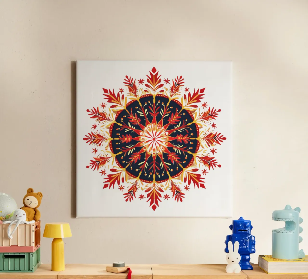 Mandala de Navidad lienzo con Marco flotante de Spiritual Touch