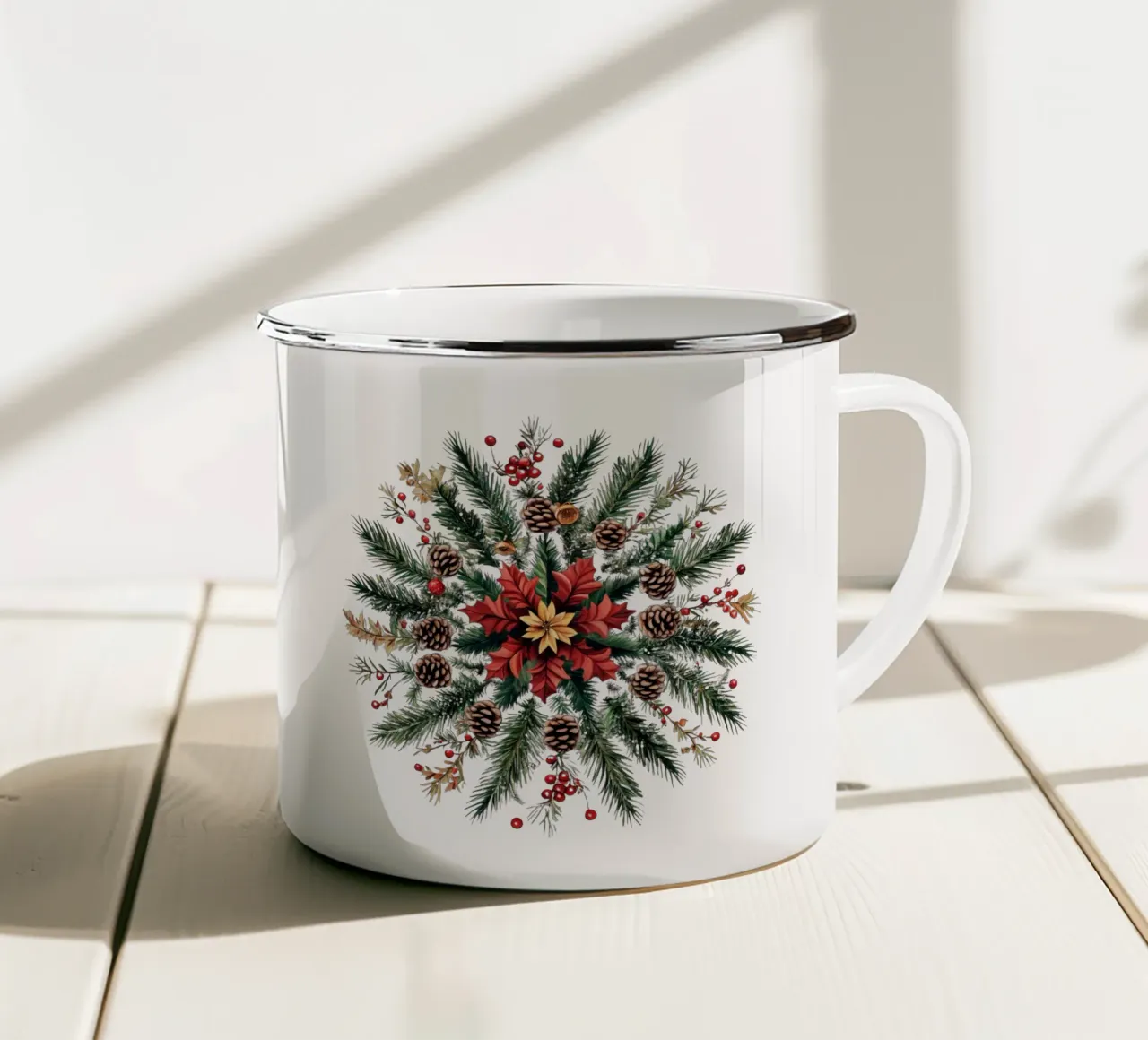 Mandala di Natale tazza in smalto da Spiritual Touch
