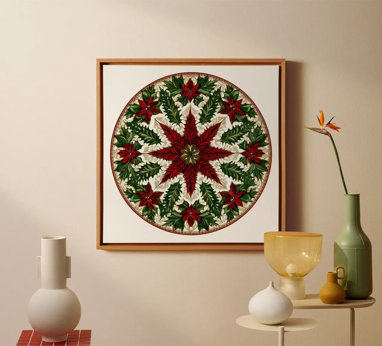 Mandala di Natale tela con Cornice a cassetta da Spiritual Touch