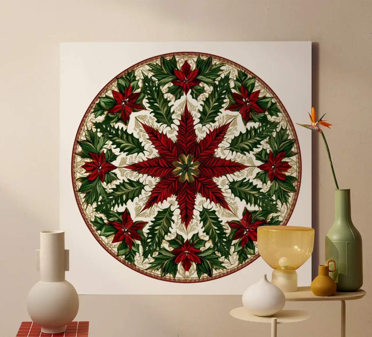 Mandala di Natale tela con Cornice a cassetta da Spiritual Touch