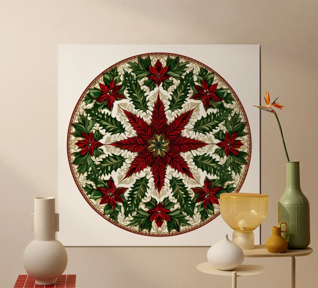 Mandala di Natale poster con telaio in legno da Spiritual Touch