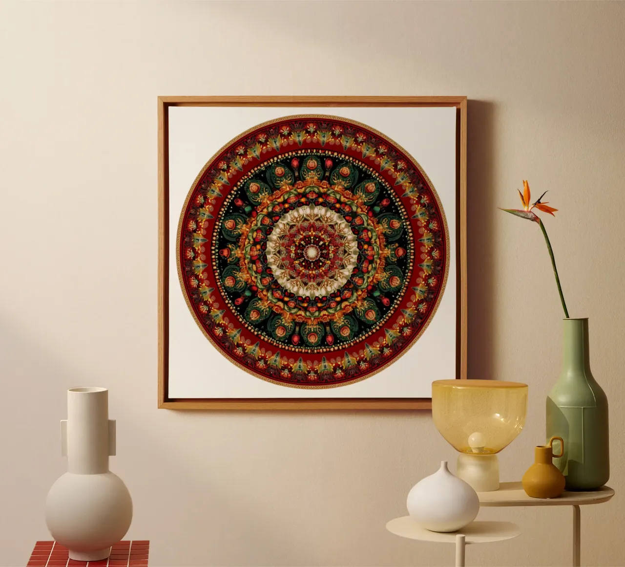 Mandala di Natale tela con Cornice a cassetta da Spiritual Touch