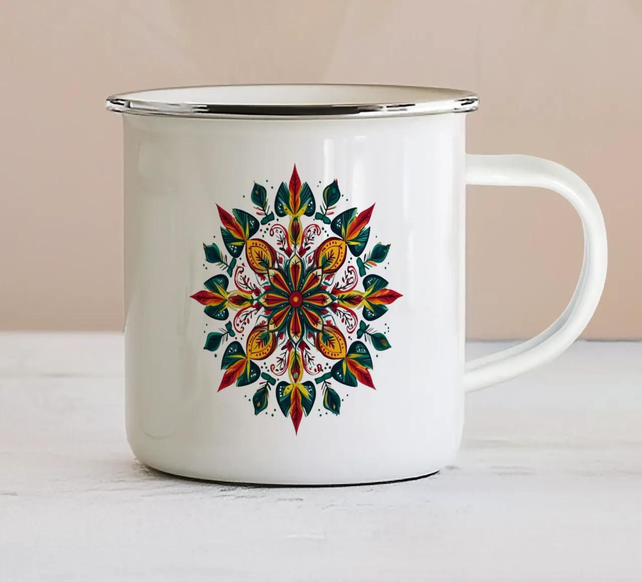 Mandala di Natale tazza in smalto da Spiritual Touch