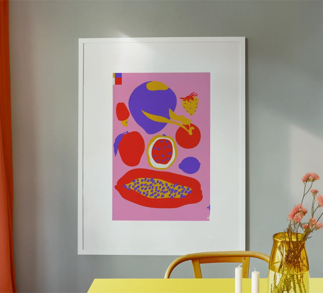 Summer Fuits poster con telaio in alluminio da Mariery Young