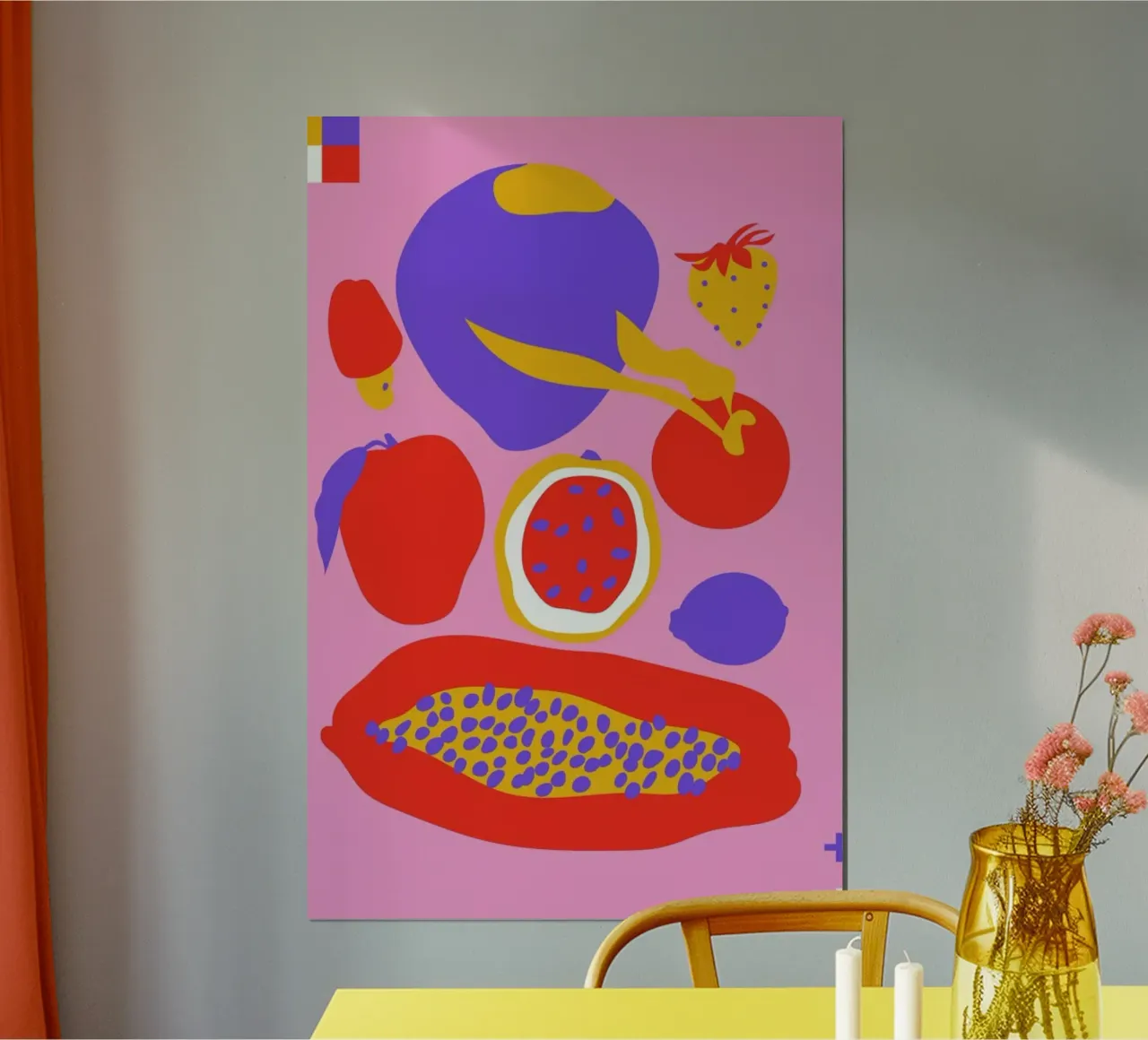 Summer Fuits poster con telaio in alluminio da Mariery Young