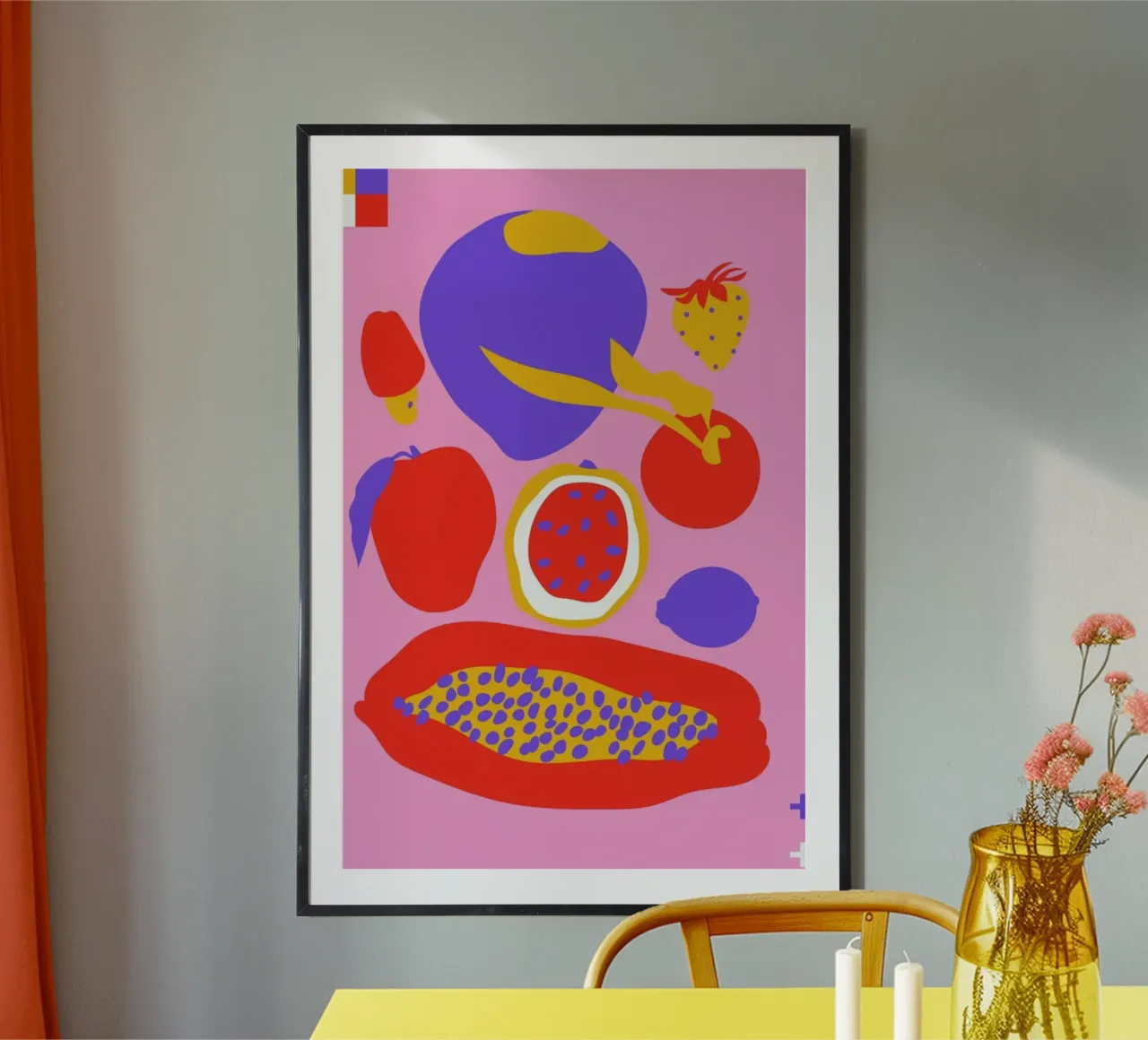 Summer Fuits poster con telaio in alluminio da Mariery Young