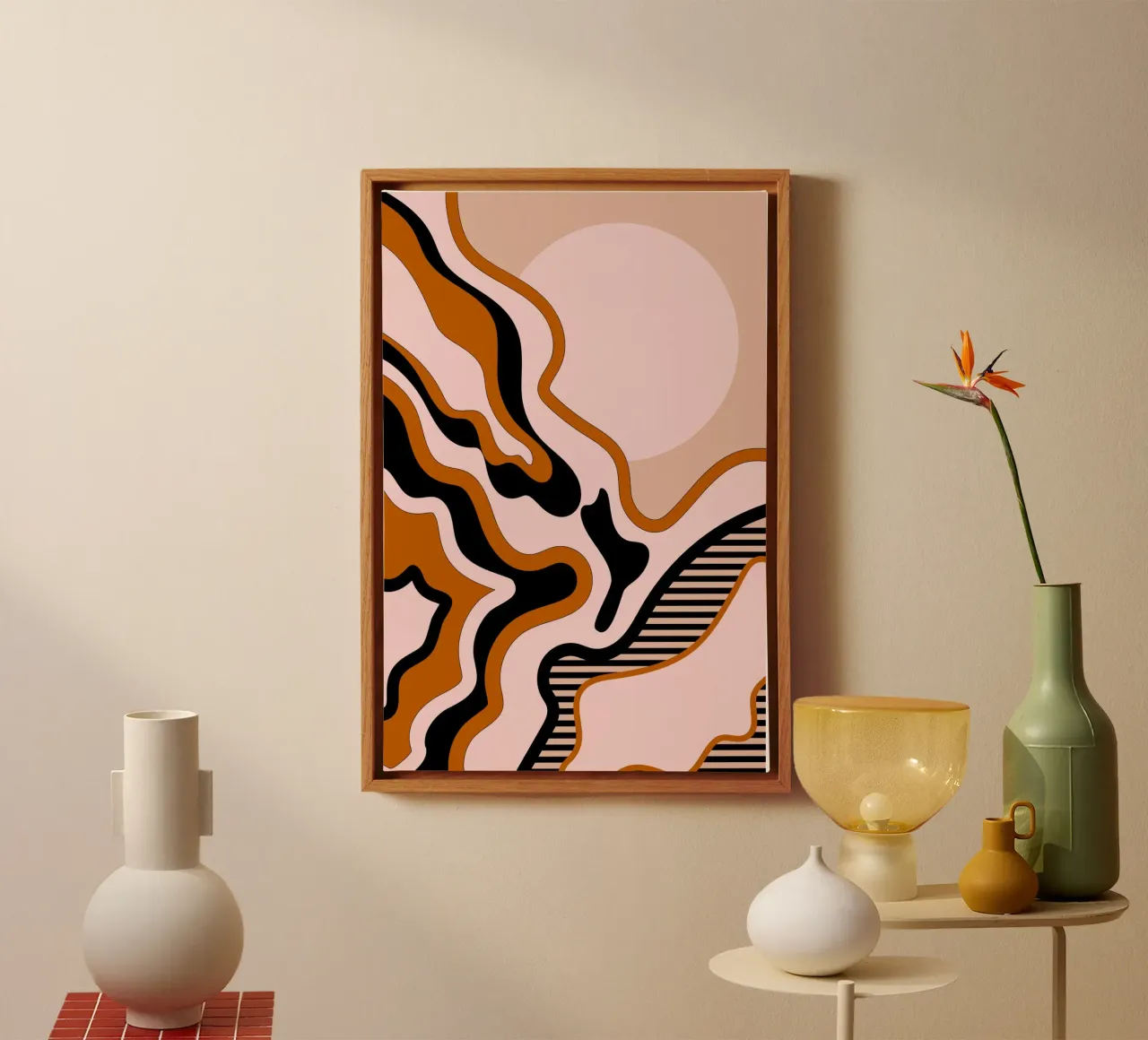 Beautiful Journey Caramel and Cream canvas with Floater frame by SilverPegasus