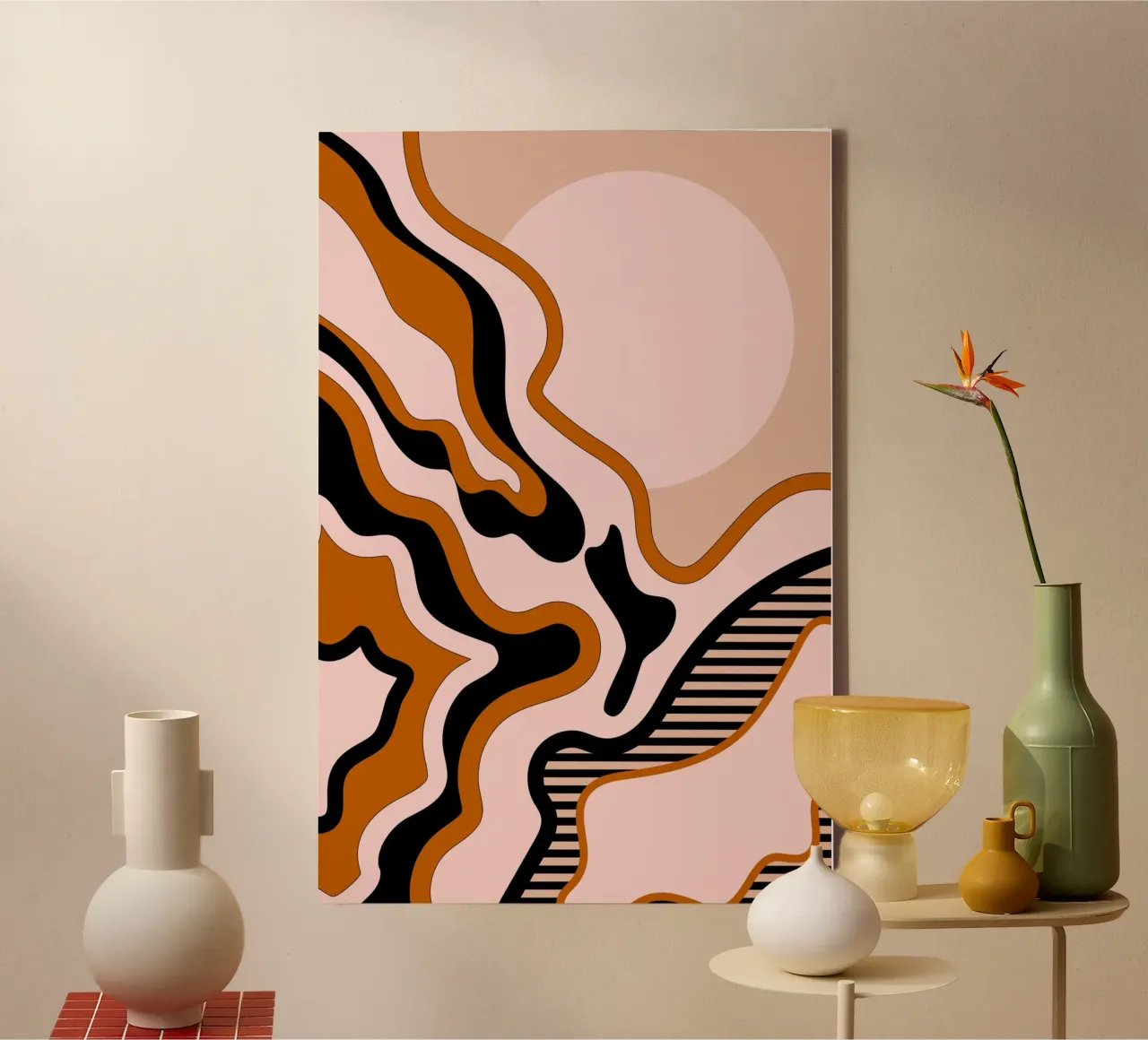 Beautiful Journey Caramel and Cream canvas with Floater frame by SilverPegasus